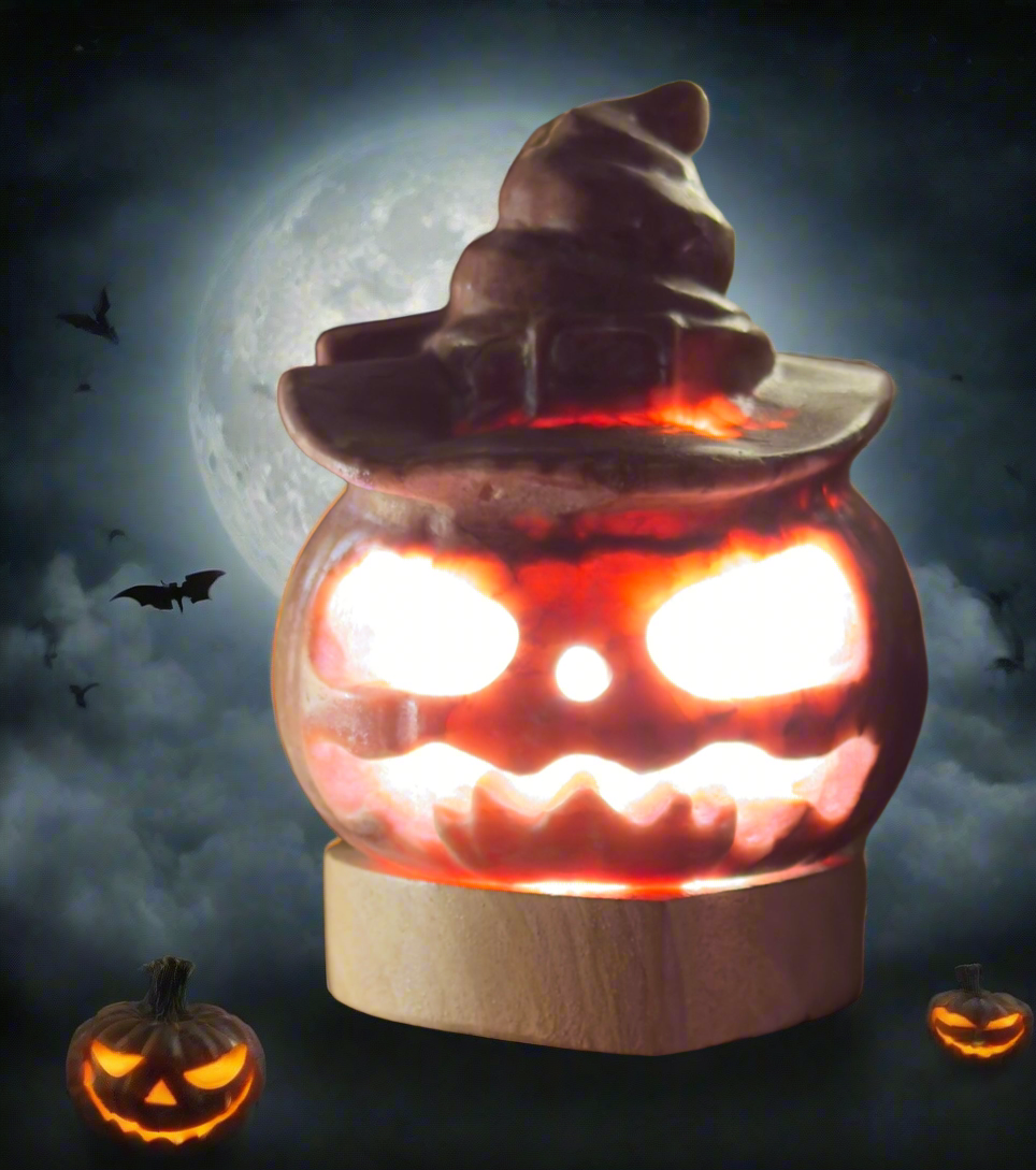 Rhodonite Jack O'Lantern Crystal Carving
