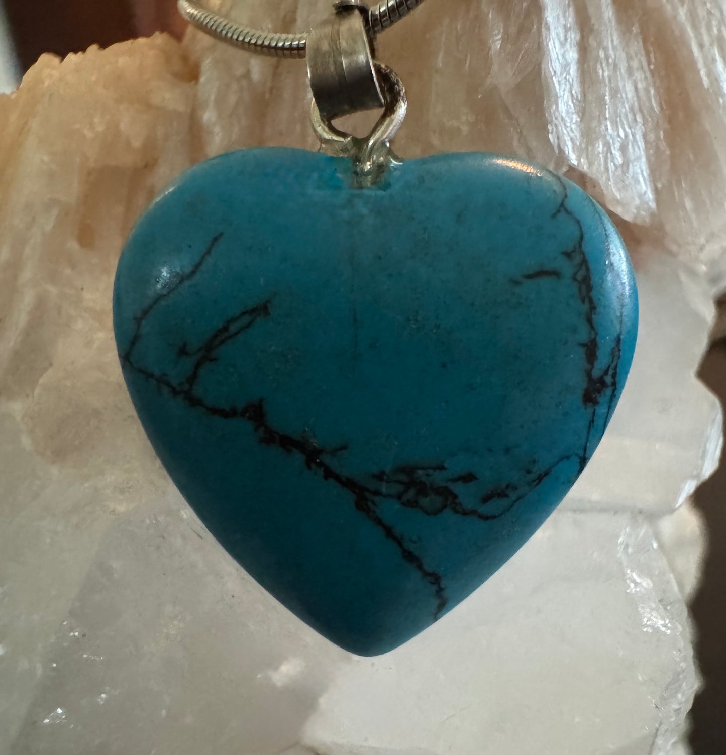 Turquoise Heart Pendant with SS Chain