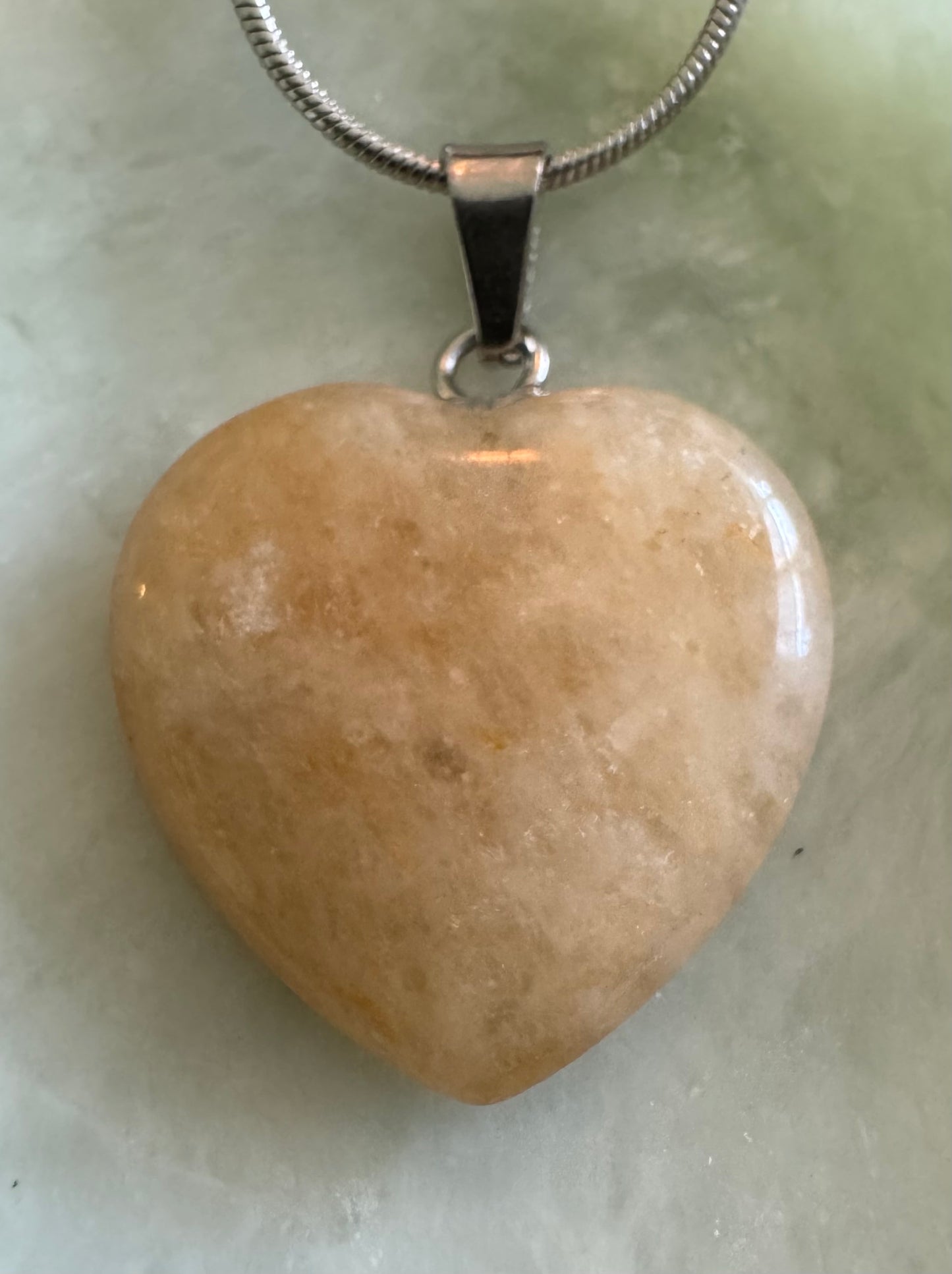 Citrine Heart Pendant with SS Chain