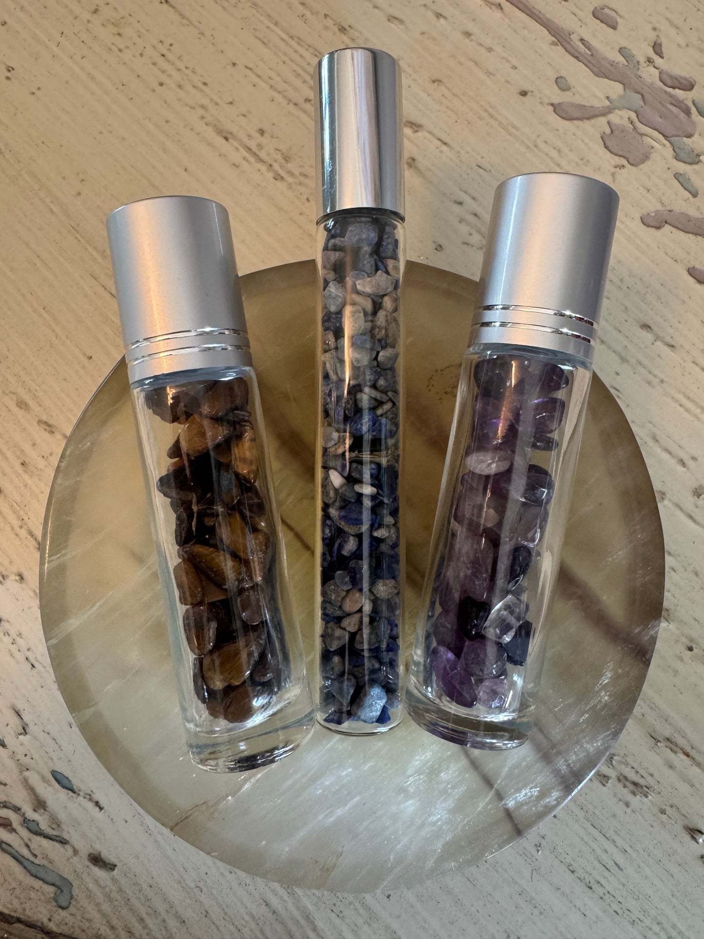 Essential Oil DIY Vials with Genuine Crystal Chips