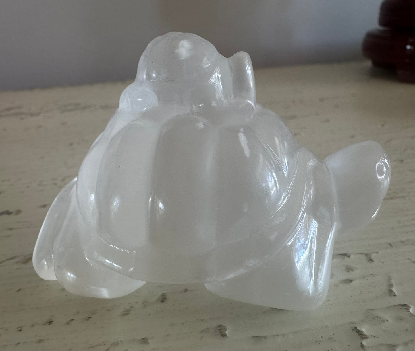 White Selenite Mother & Baby Turtle