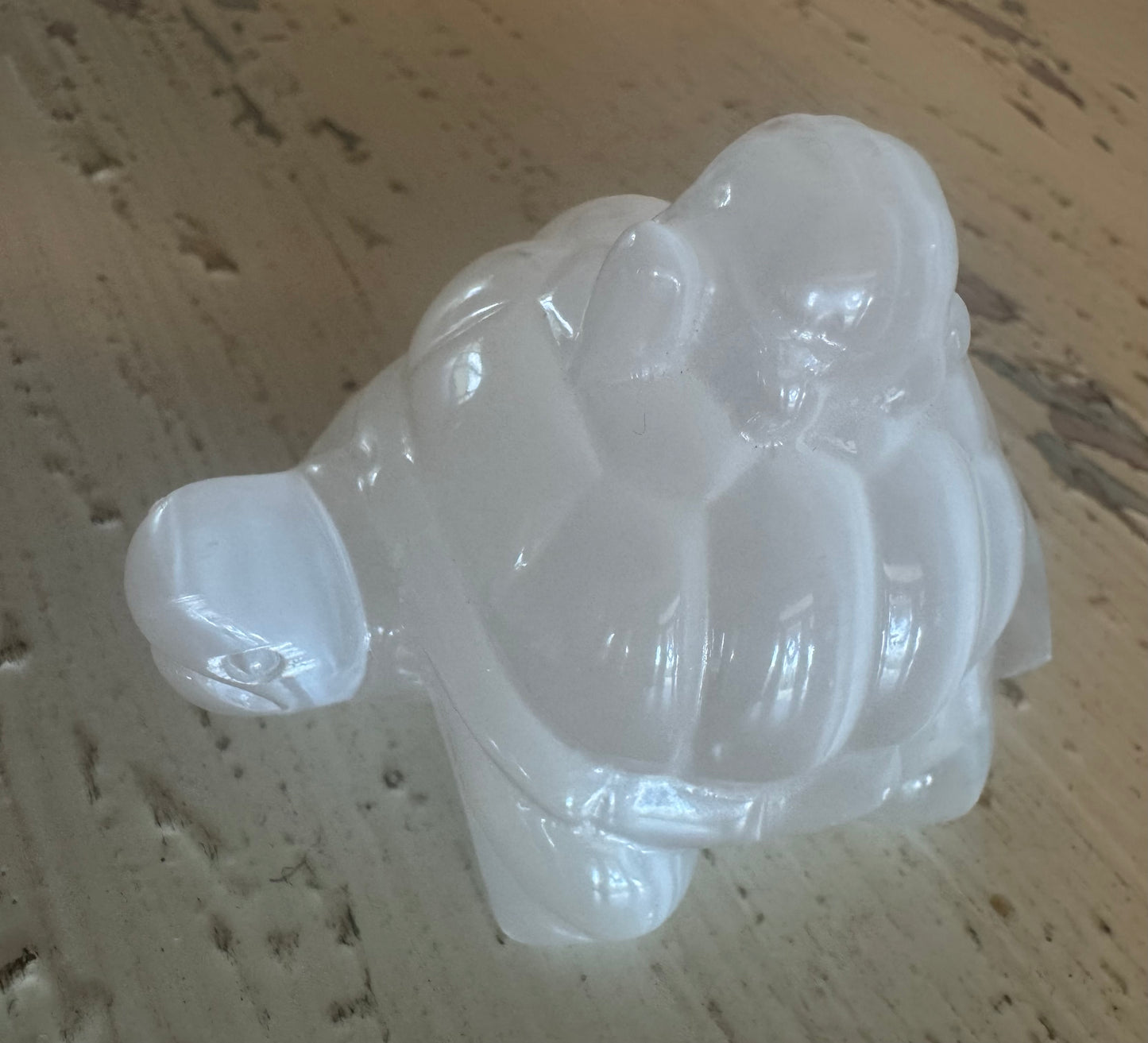 White Selenite Mother & Baby Turtle