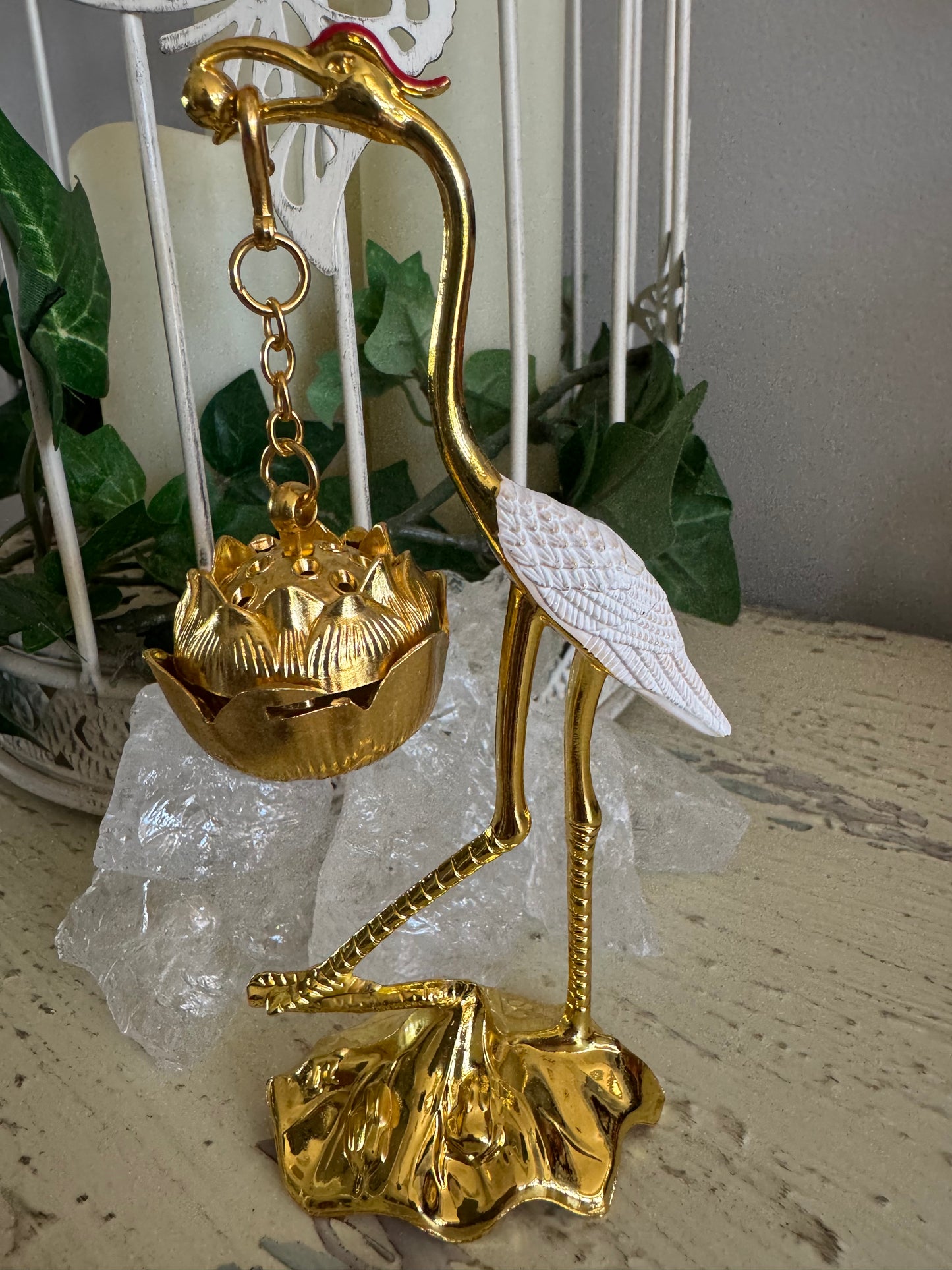 White Stork Incense Holder