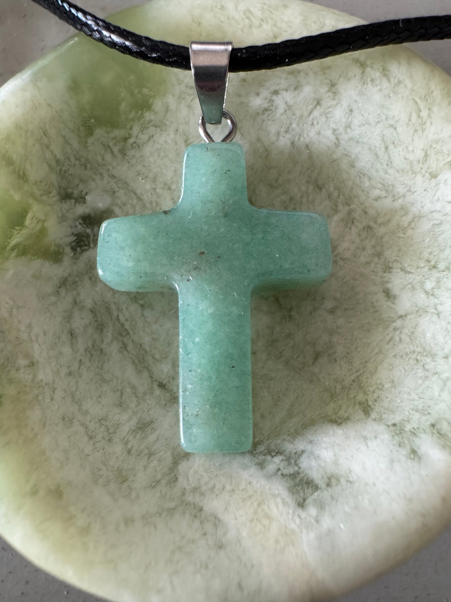Carved Cross Varied Crystals