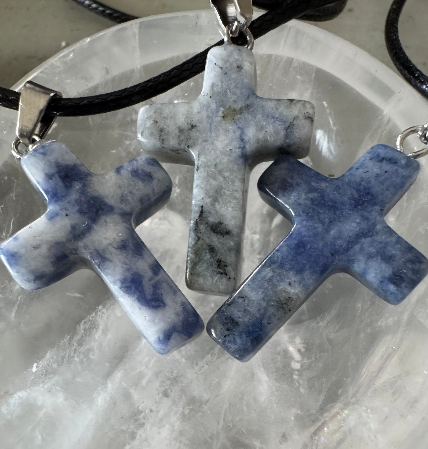 Carved Cross Varied Crystals