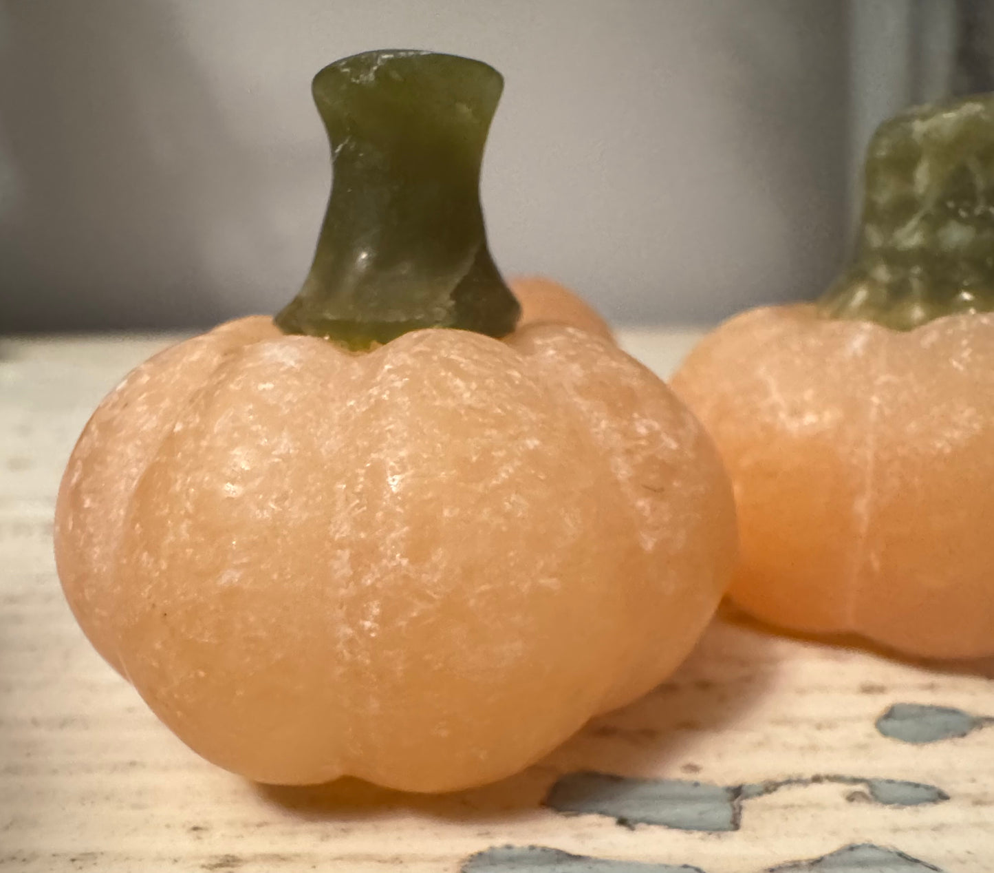 Orange Calcite Pumpkin Carvings