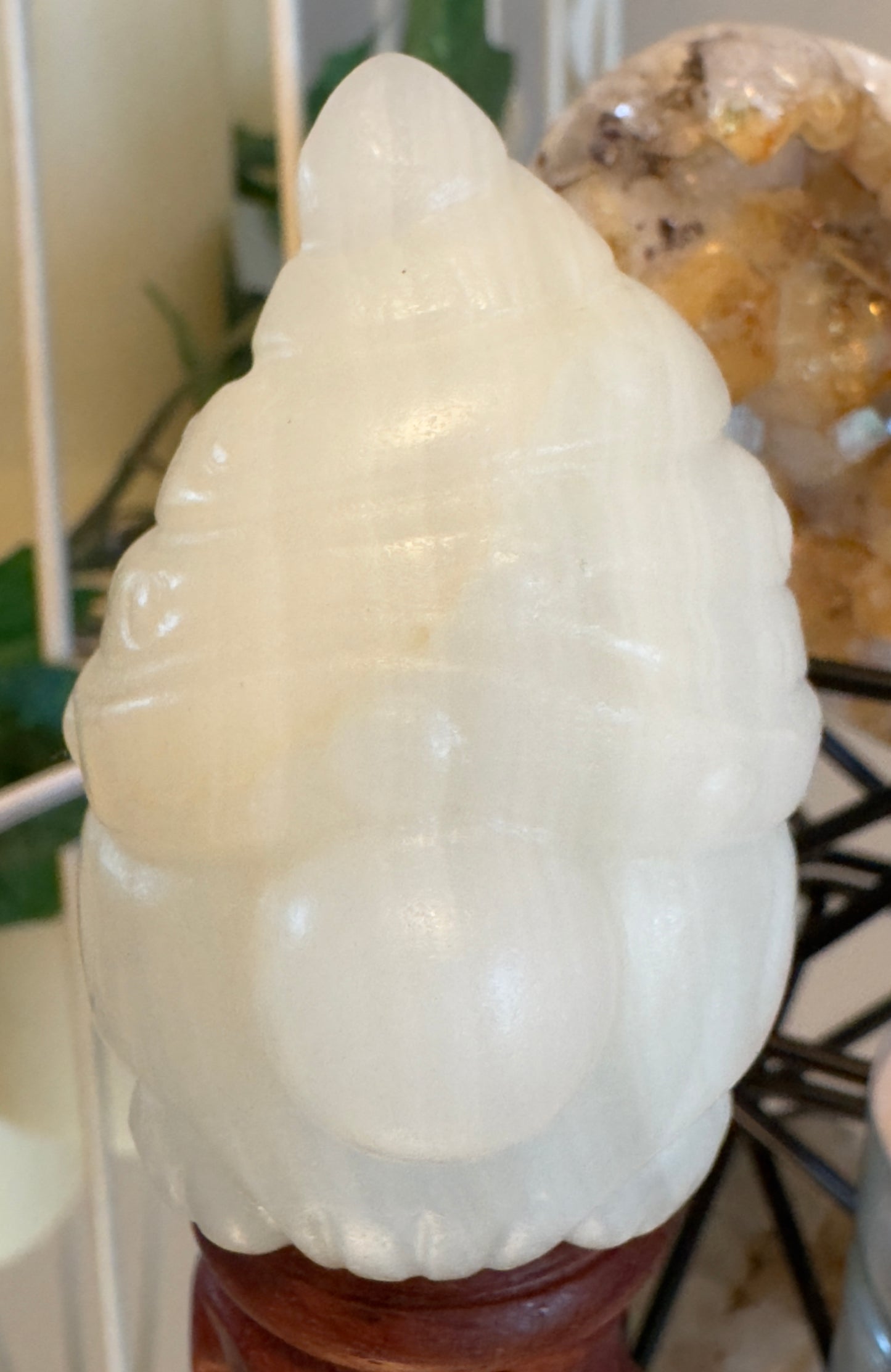 Citrine Heart Cluster & White Calcite Gnome Set