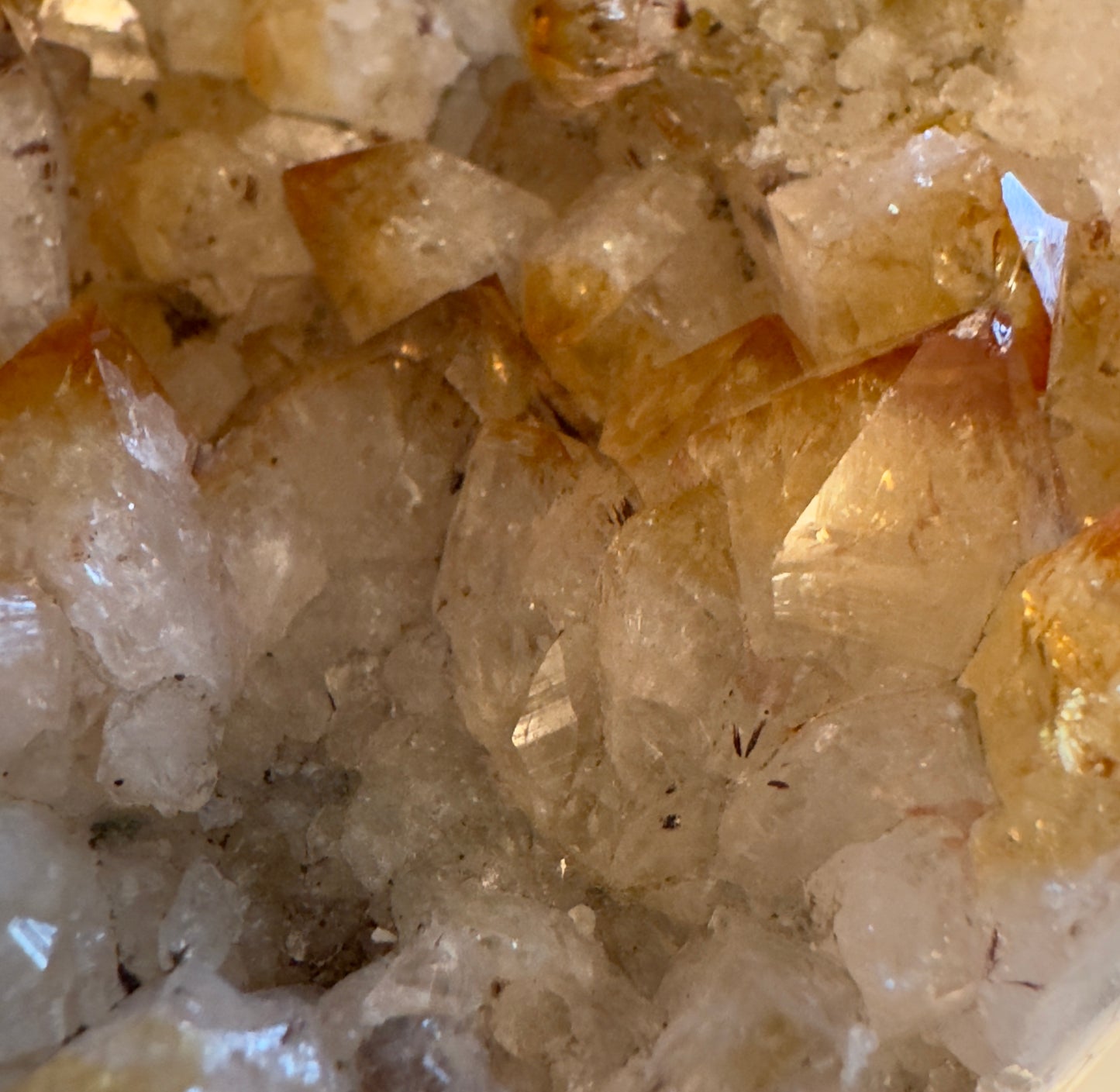 Citrine Heart Cluster & White Calcite Gnome Set