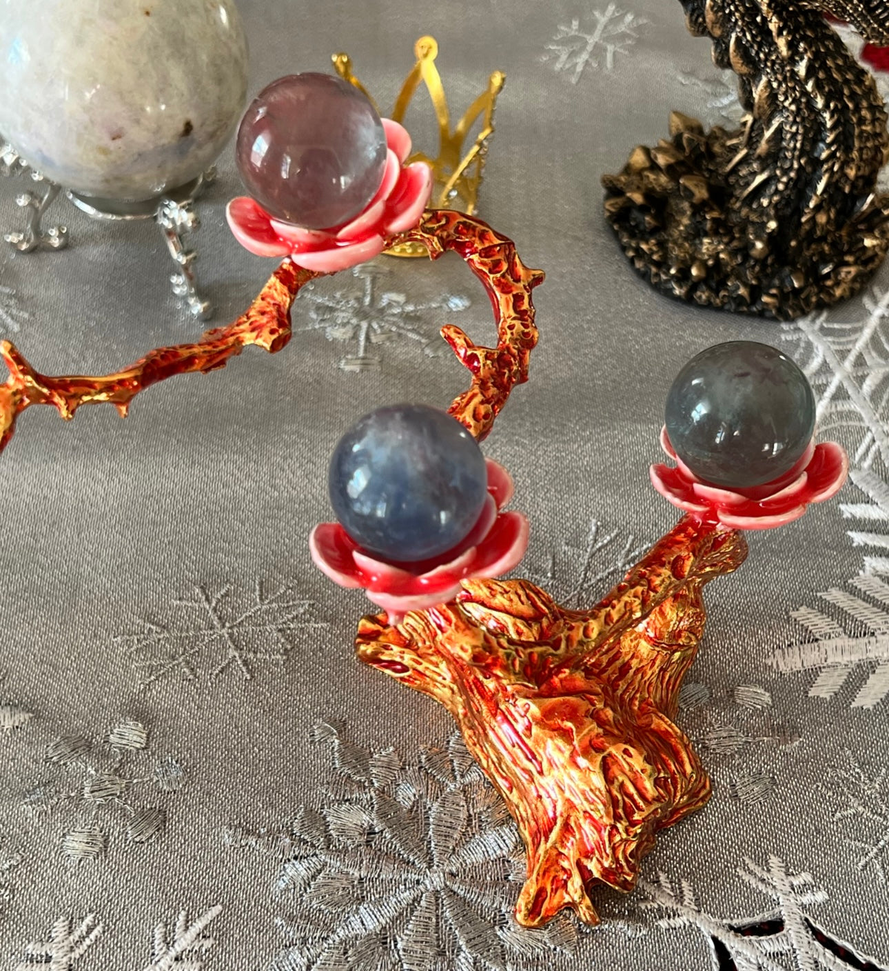 Lotus Sphere Display ~ Rose Gold Tone