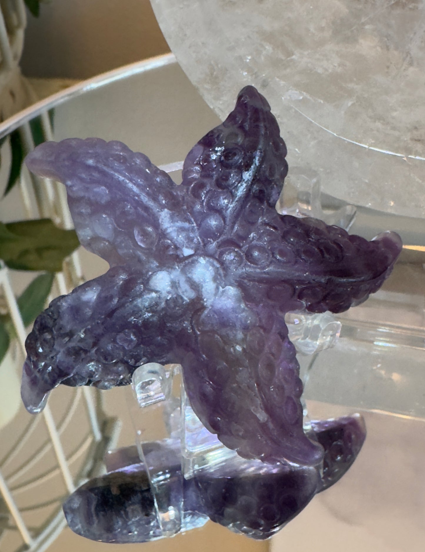 Clear Quartz Bowl with Starfish