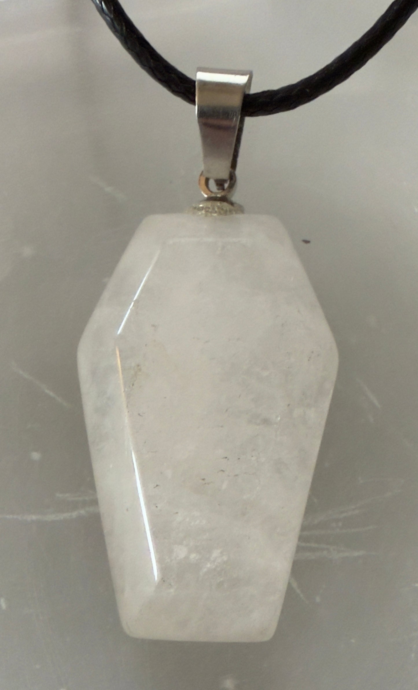 Natural Crystal Coffin Shaped Pendants