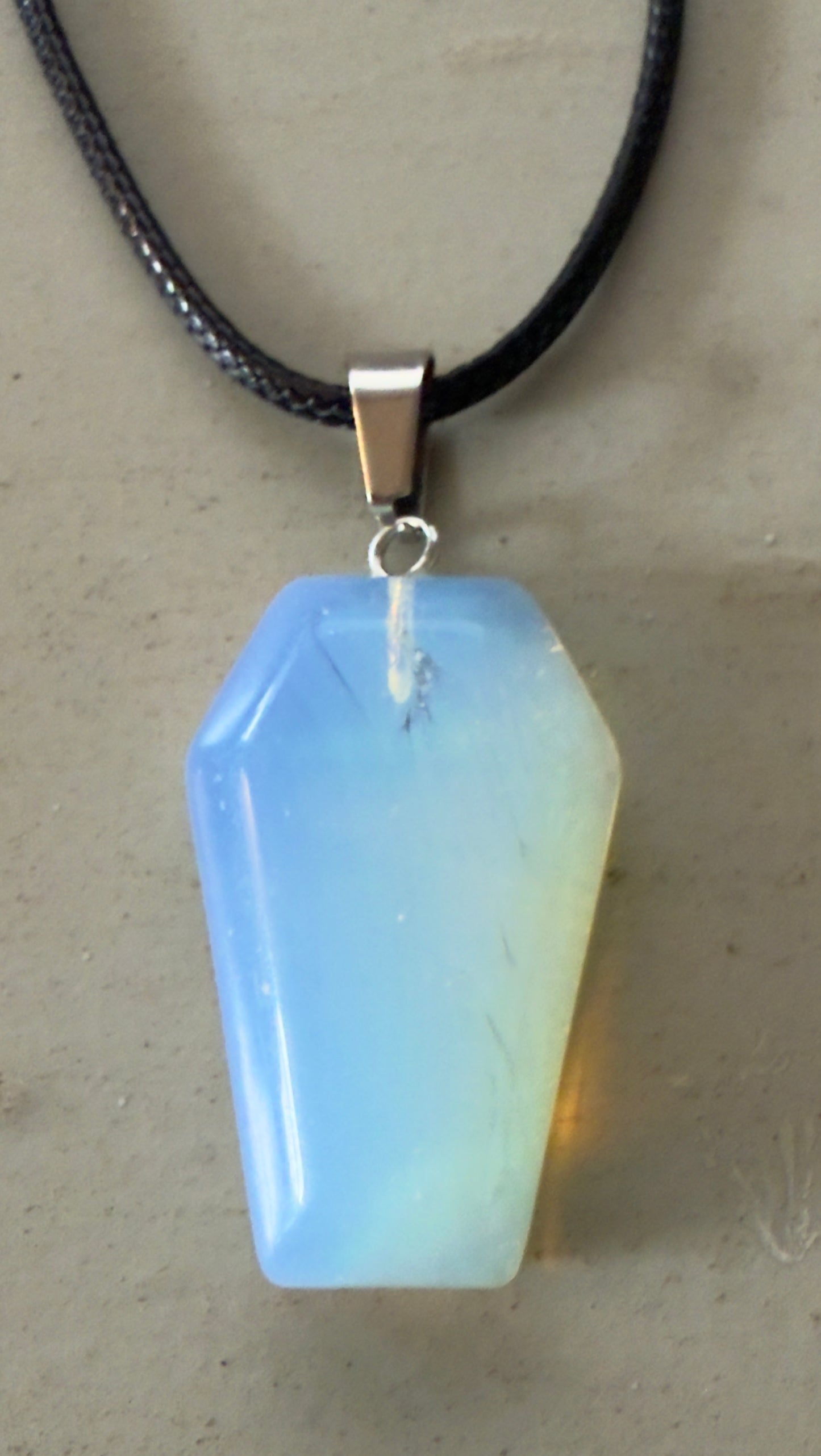 Natural Crystal Coffin Shaped Pendants