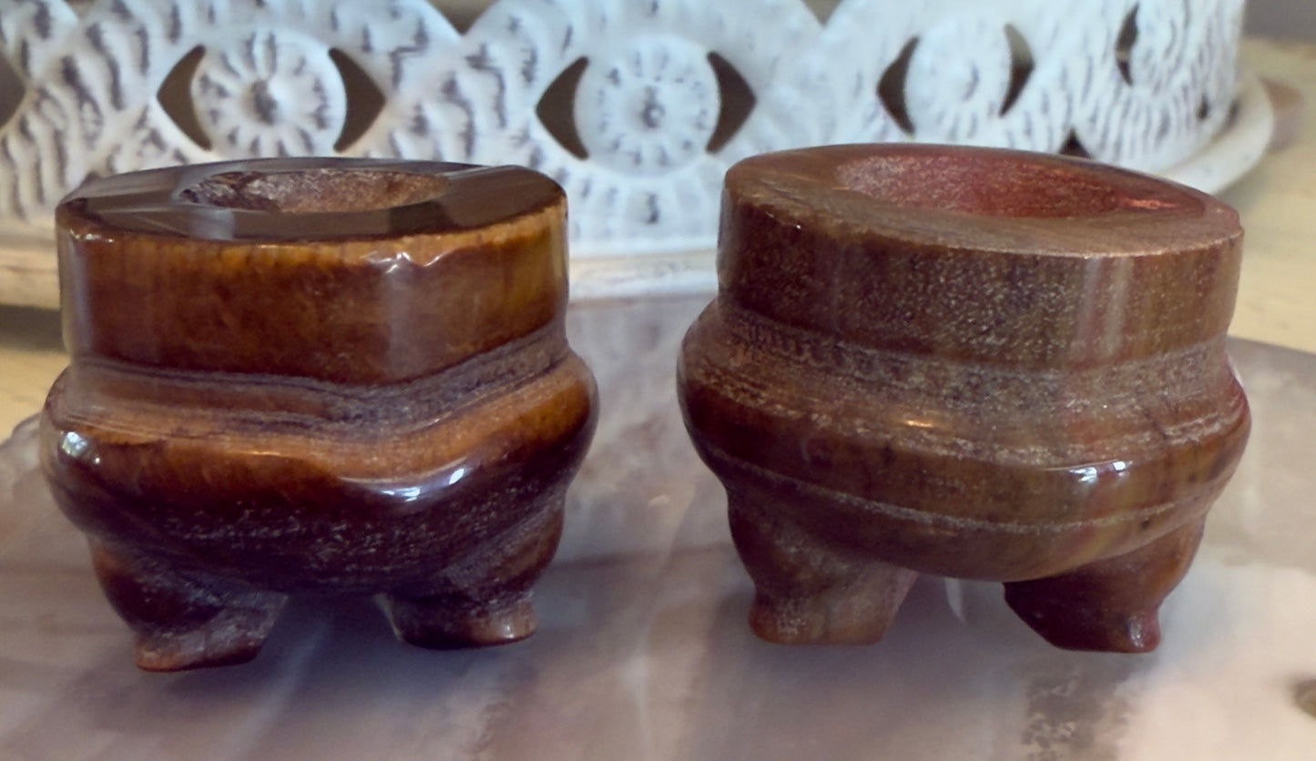 Natural Crystal Miniature Cauldrons / Sphere Holders