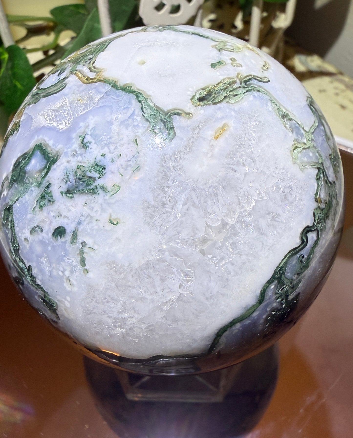 Tree Agate Druzy Sphere (D) (L)