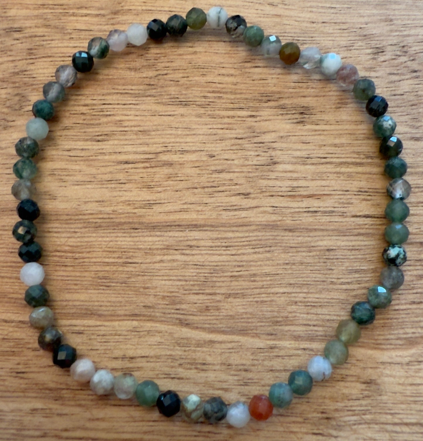 Elbaite Tourmaline 3mm Multi-Faceted Bead Bracelet