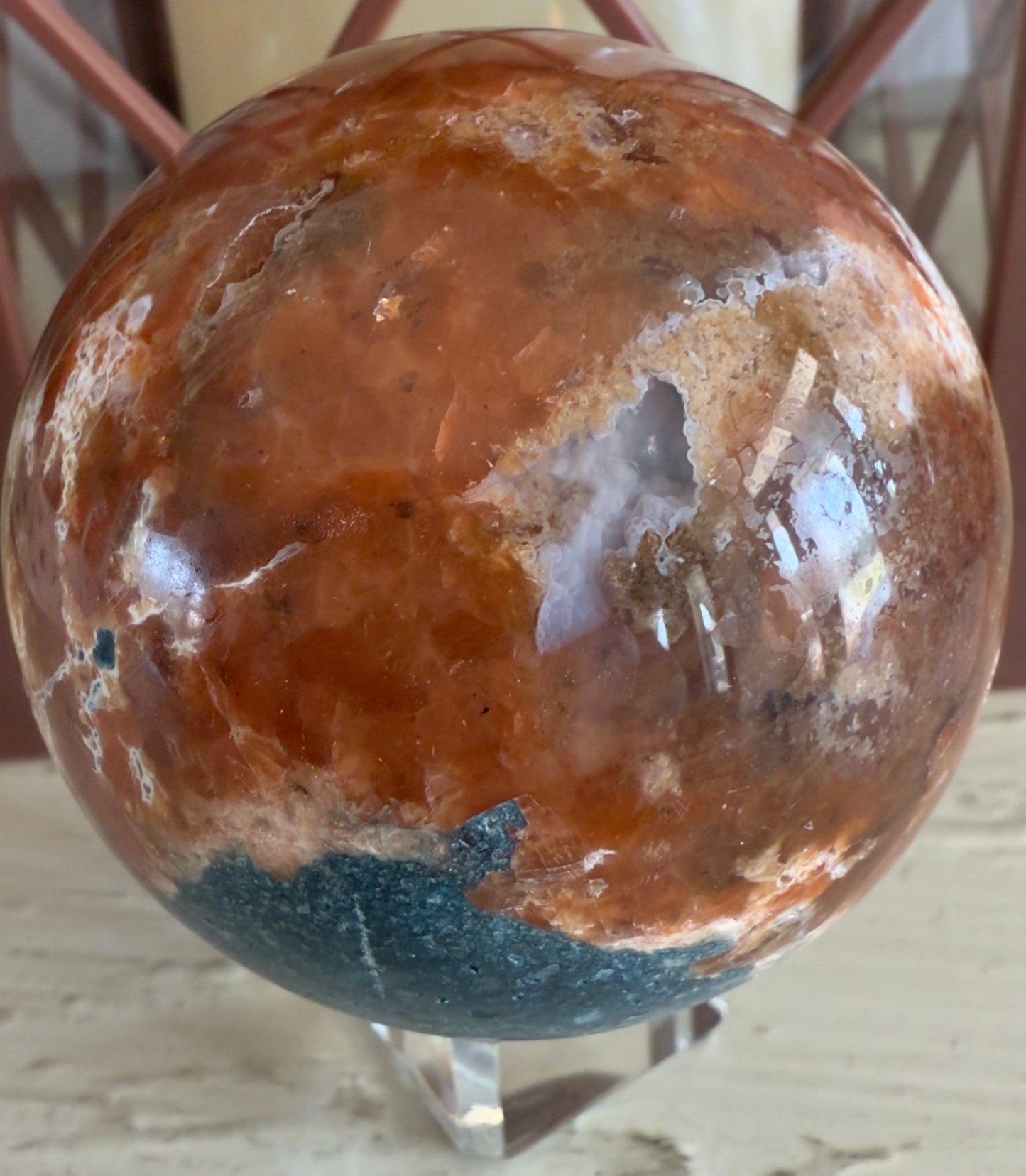 Brecciated Jasper and Apatite Sphere Druzy (L)