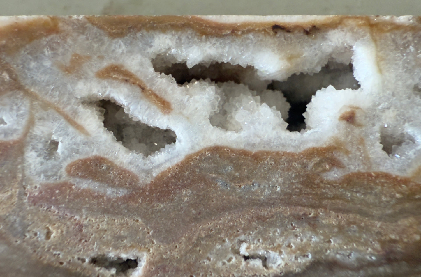 Banded Agate Tower with Sparkly Druzy Quartz Crystalline