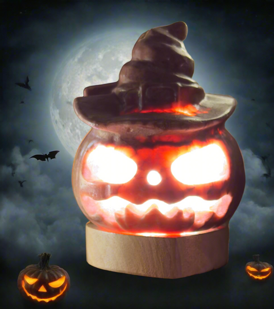 Rhodonite Jack O'Lantern Crystal Carving