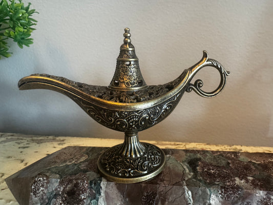 Magic Lamp Brass Color Metal Incense Holder / Sphere Holder (A)