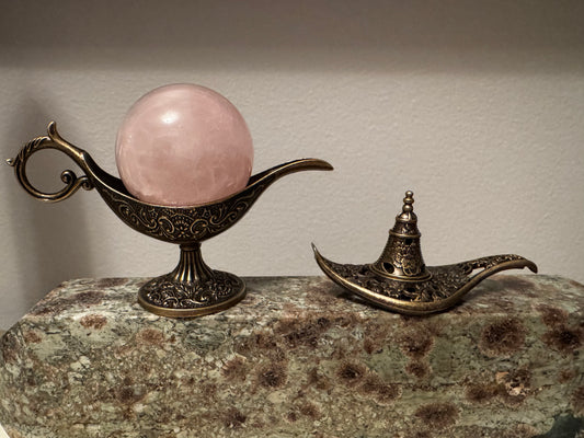 Magic Lamp Brass Color Metal Incense Holder / Sphere Holder (A)