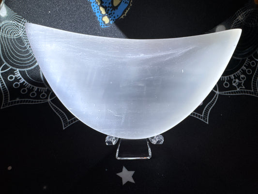 🍃 Selenite Half Moon Bowl (A) 🤍