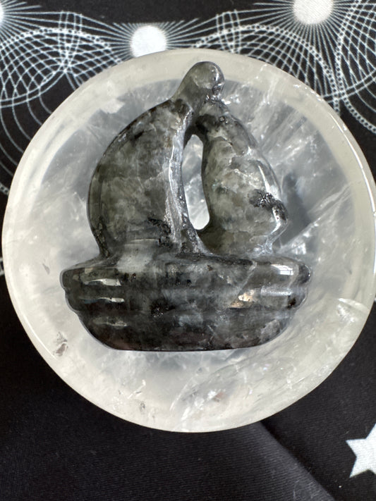Sailboats carved crystals