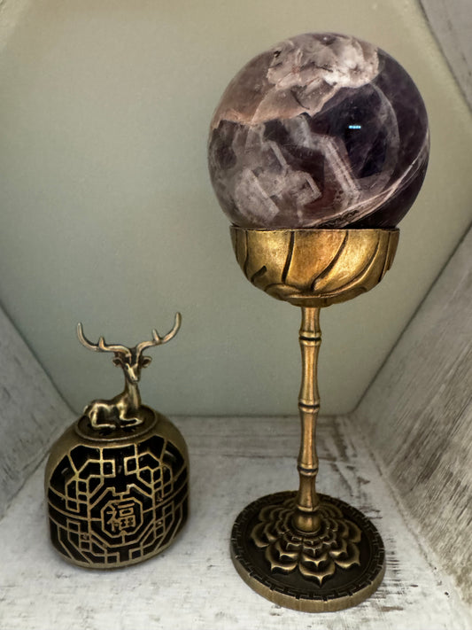 Brass Metal Incense Holder / Sphere Displaty