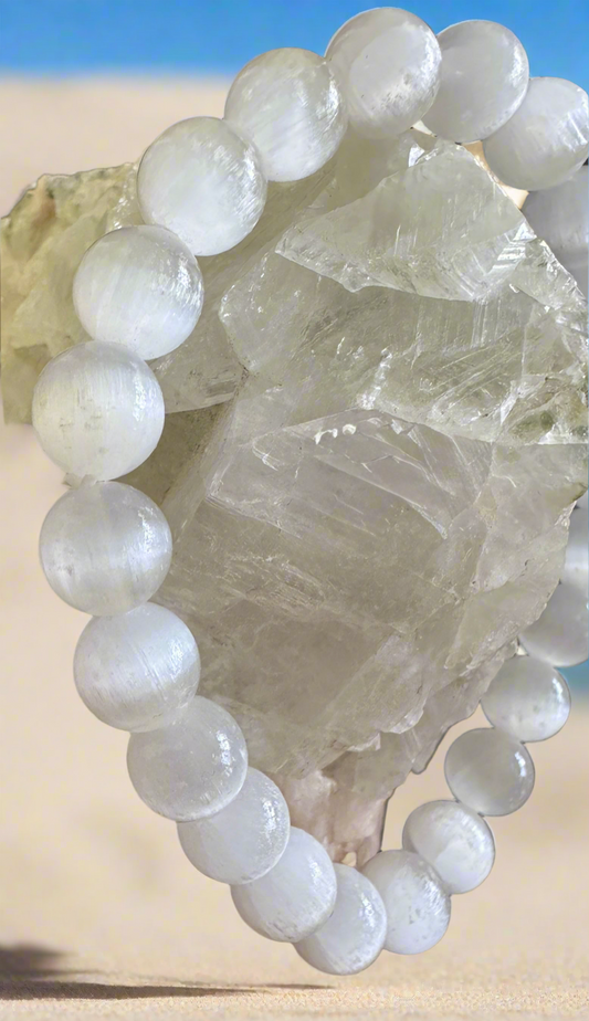 Selenite Bracelet High Quality 9mm Beads