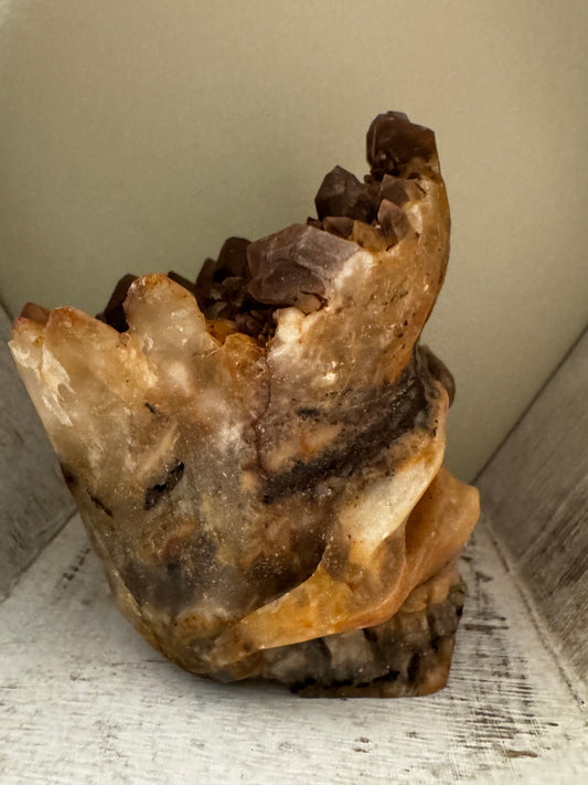 Pirate Skull Carved while embracing the Natural Cluster
