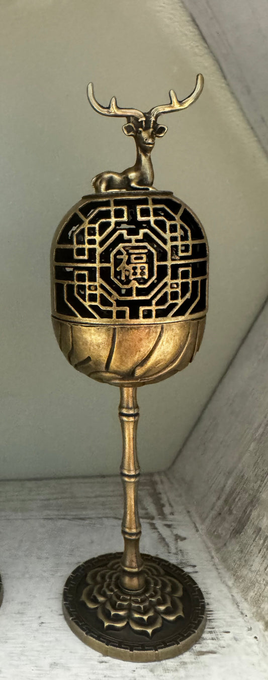 Brass Metal Incense Holder / Sphere Displaty