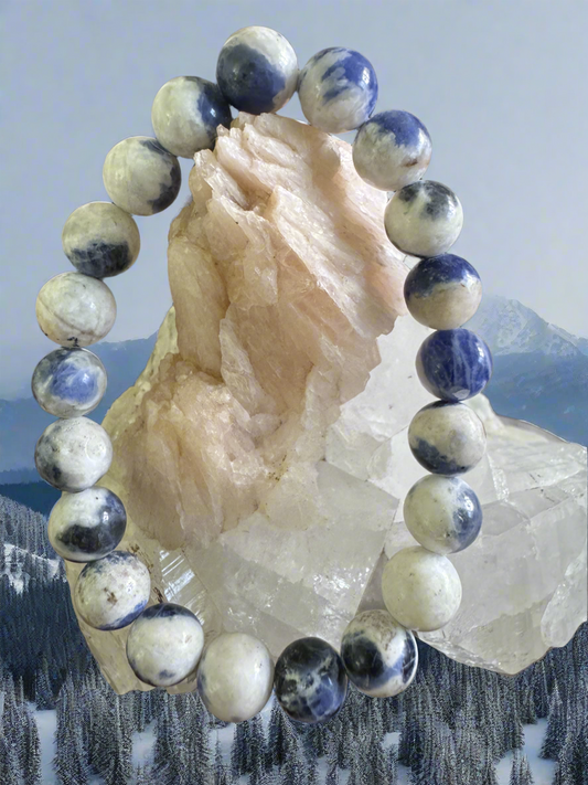 Sodalite Crystal 9mm Bead Bracelet