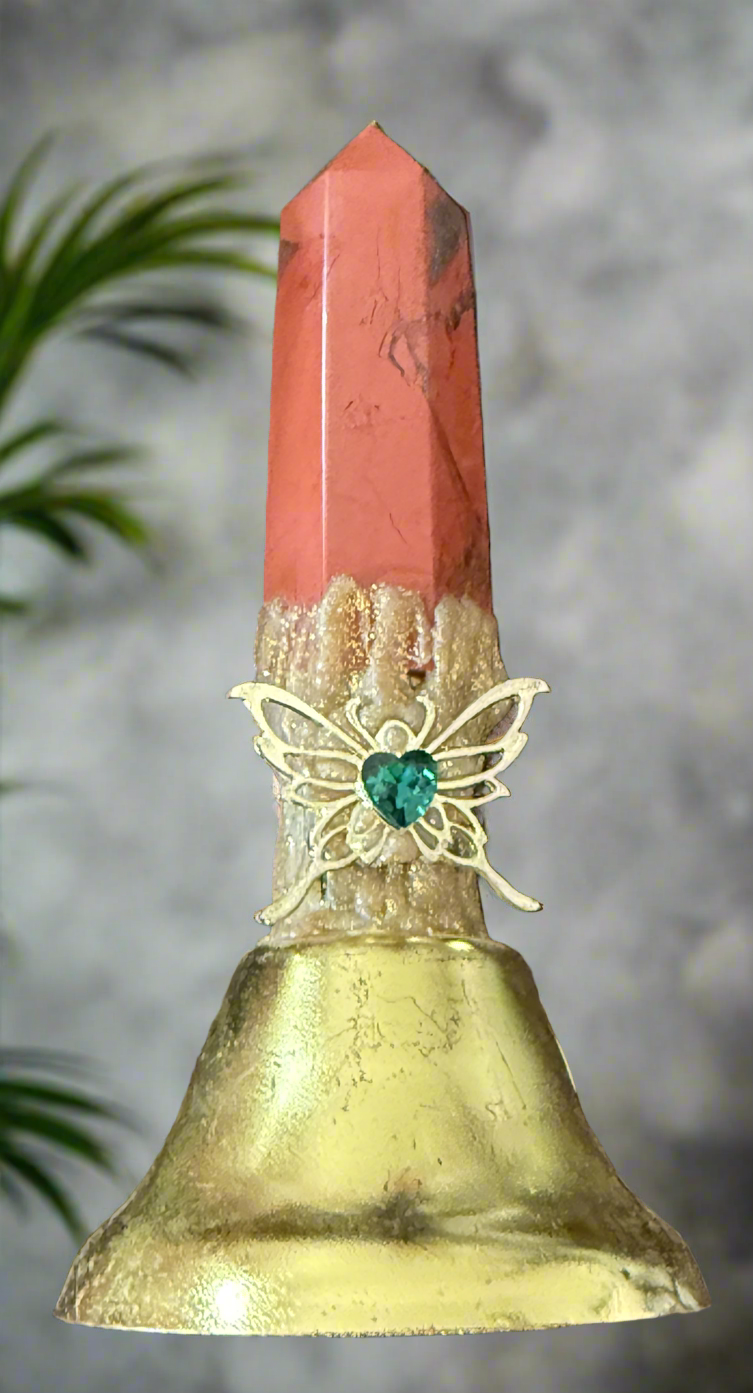 Altar Bell Butterfly and Red Jasper Finial