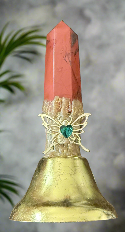 Altar Bell Butterfly and Red Jasper Finial