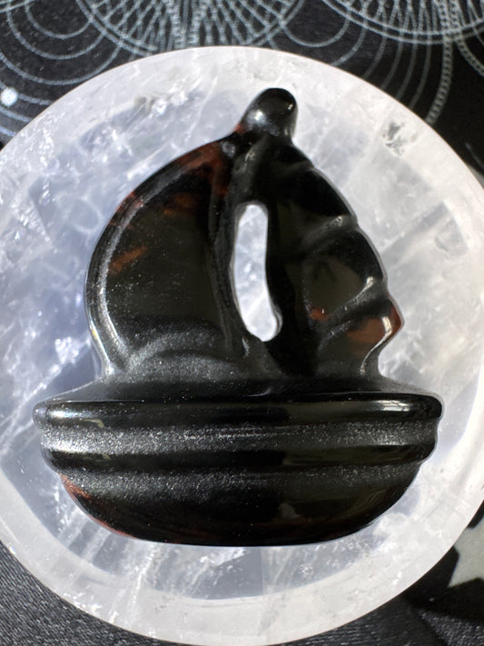 Sailboats carved crystals