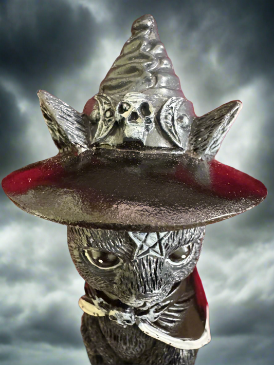 Adorable Resin Witch Kitty