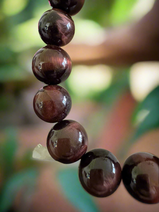 Red Tigers Eye Mineral Bracelet 14mm bead