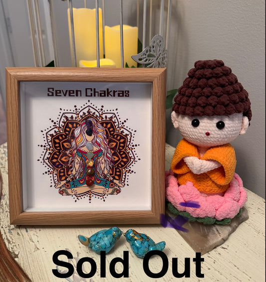 Hand Crafted Buddha and 7 Chakra Framed Art