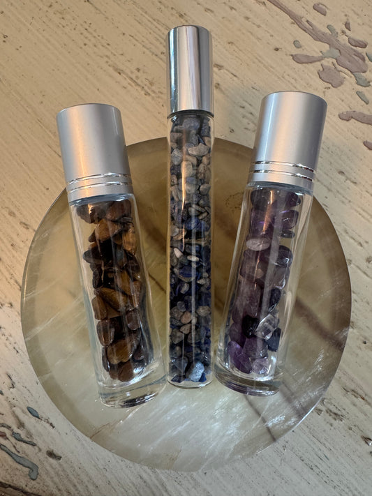 Essential Oil DIY Vials with Genuine Crystal Chips
