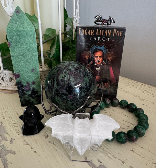 Ruby in Zoisite, Black Obsidian Set 🎃