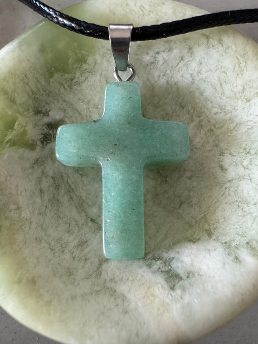 Carved Cross Varied Crystals