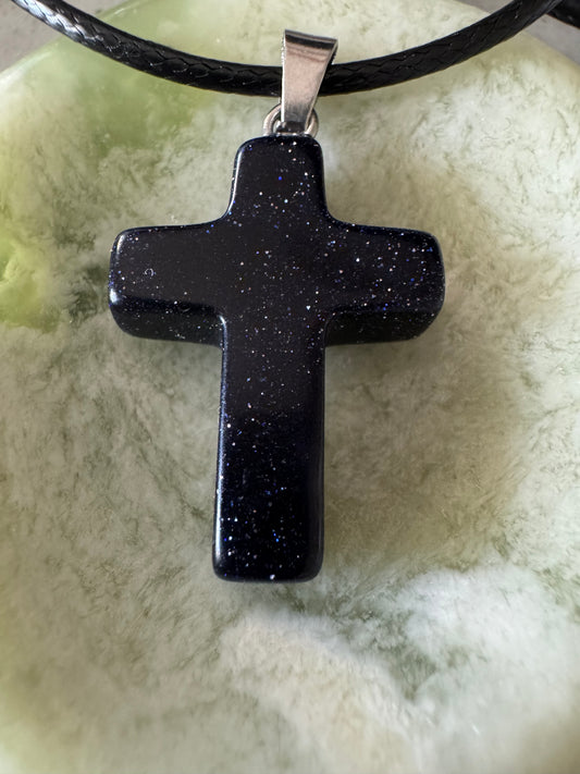 Carved Cross Varied Crystals
