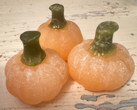 Orange Calcite Pumpkin Carvings