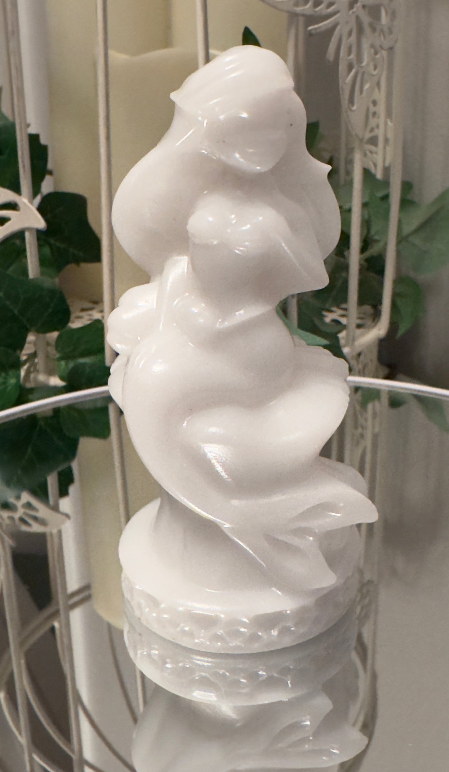 Ariel Little Mermaid White Calcite Carving