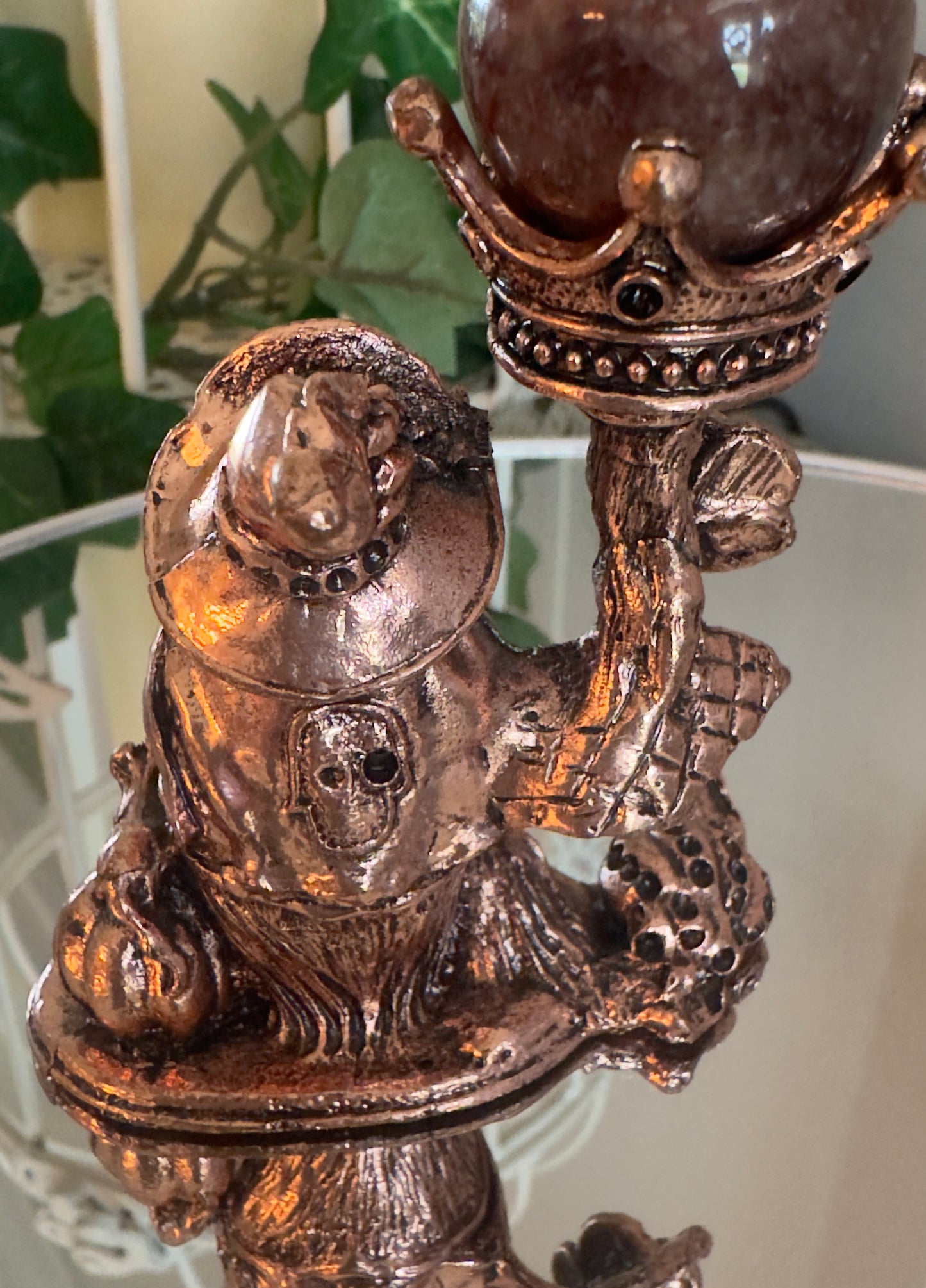 Owl's King Crown Sphere Display w/1,000 Layer Garden Quartz Sphere And Llanite Tower