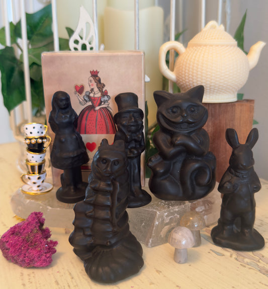 Alice in Wonderland Black Obsidian & Tagua Nut Teapot (B)