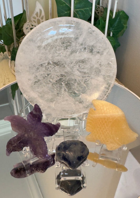 Clear Quartz Bowl with Starfish