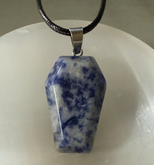 Natural Crystal Coffin Shaped Pendants