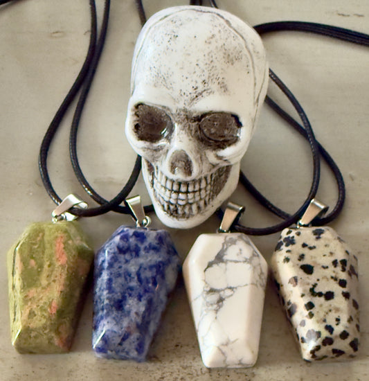 Natural Crystal Coffin Shaped Pendants