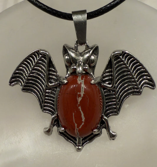 Bat Pendants with Natural Crystals