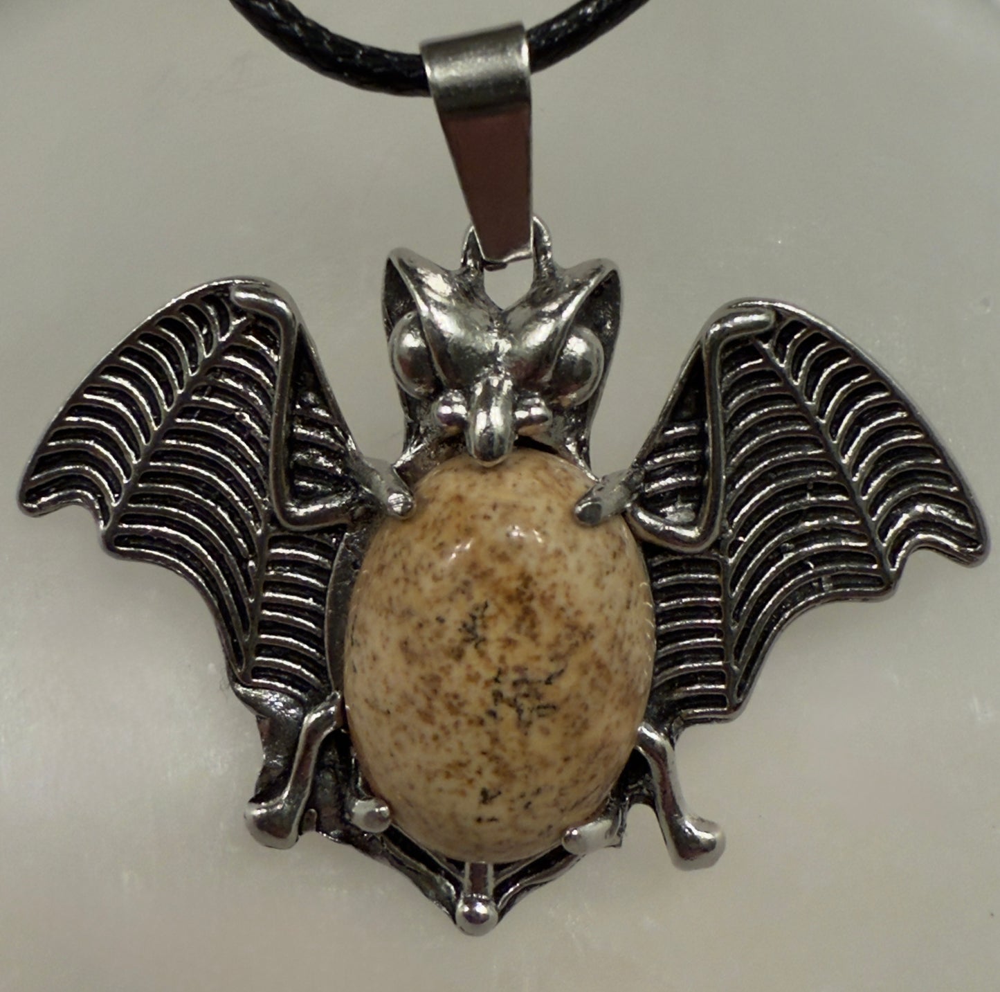 Bat Pendants with Natural Crystals